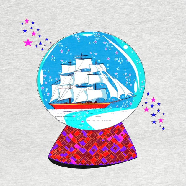 A Snow Globe with Clipper Ship by YudyisJudy